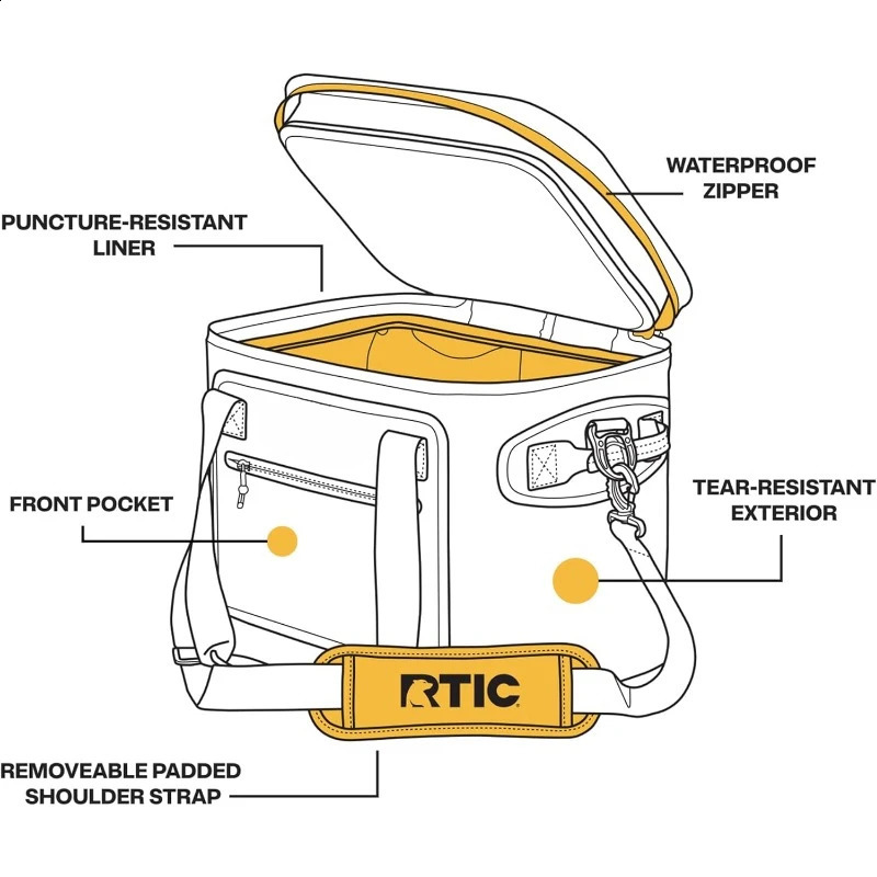Ship from US 30 cans of soft cooler portable refrigerator with insulation bag used for lunch beach beverages travel camping picnics and 250227FBB
