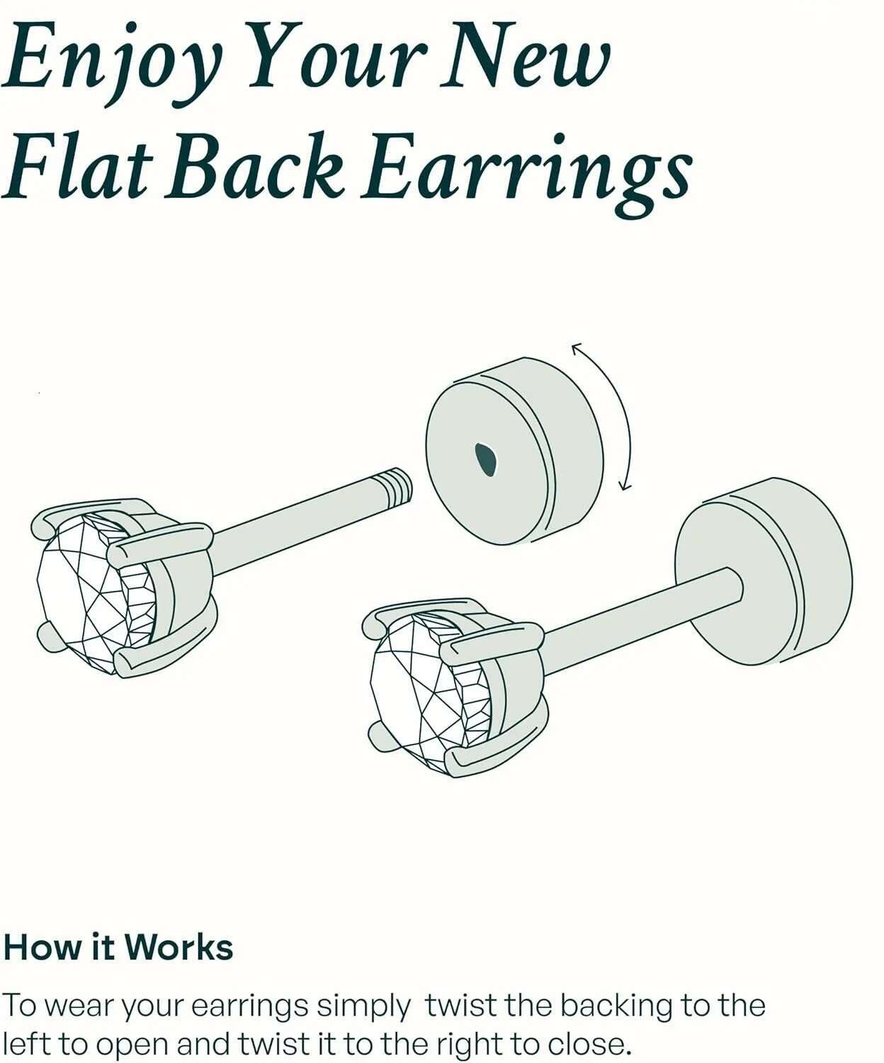 14K Gold Sier Plated Cubic Zirconia Flat Back Piercing Jewelry Stud Earrings for Women