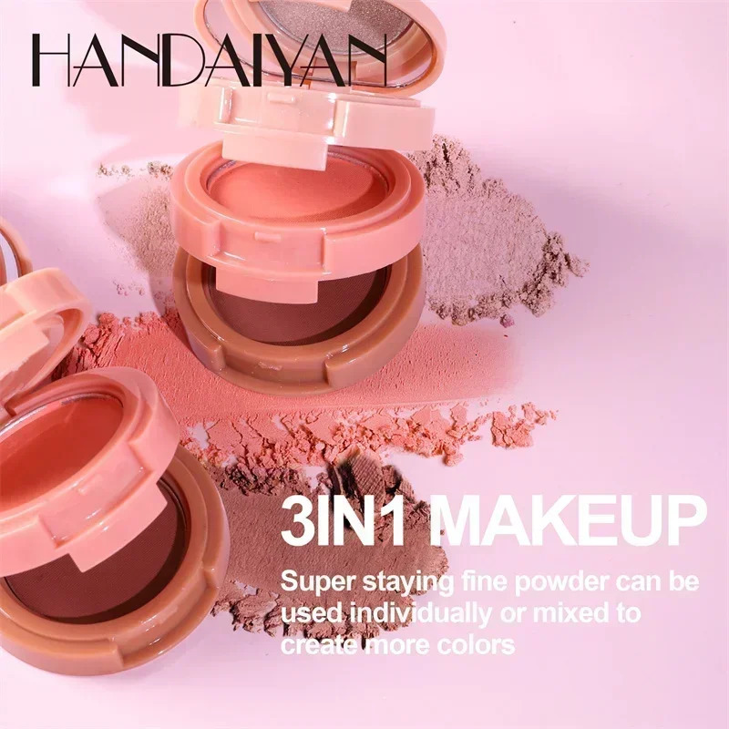 Highlighters Bronzer Contouring Palette AllinOne Glitter Face Highlighting Fine Blush 3in1 Women Makeup 250219