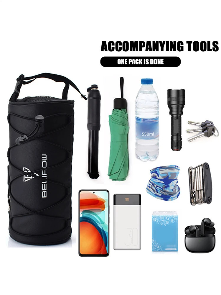 Ship from US 2442L Frame Pannier Bag Large Capacity Bike Handlebar with Side Mesh Storage Pocket for Road Mountain Cycling Travel 250228FBB