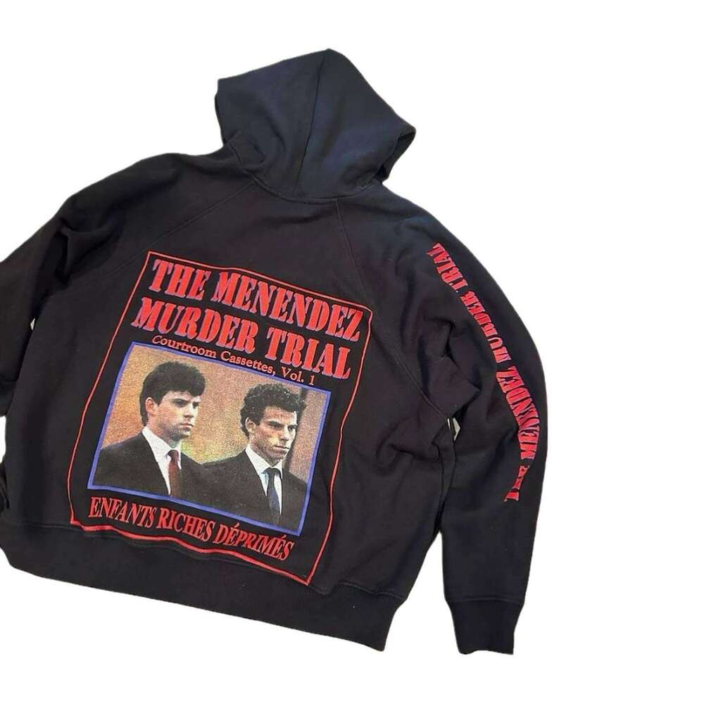 Y2KERD's melancholic wealthy second-generation Menes portrait print hooded loose hoodie