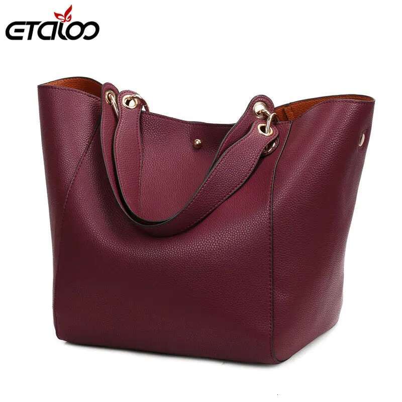 Leather Handbags Big Women Female Bags Trunk Tote Shoulder Bag High Quality Casual Ladies Large Bolsos 2Pcs/Set Fashion Soft