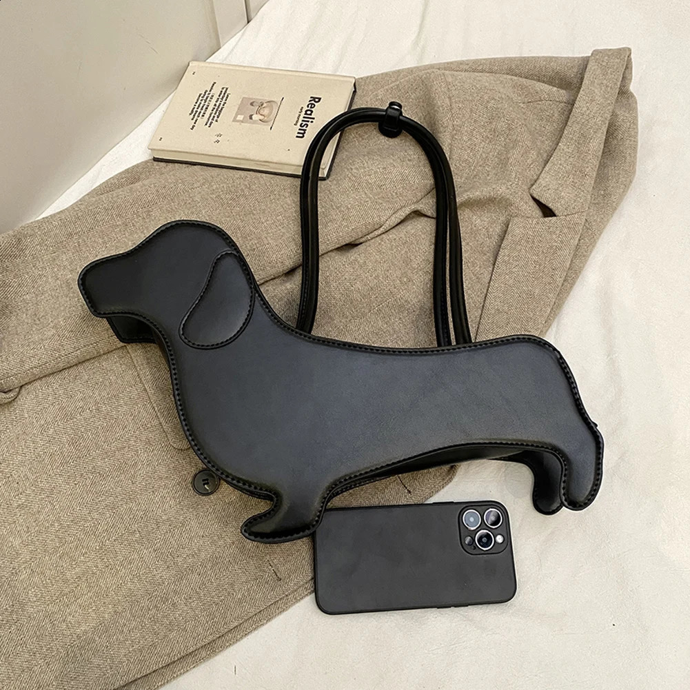 Ship from US Cartoon Dog Shaped Shoulder Bag PU Leather Handbag Unique Novelty Purse ner Clutch for Women 250228FBB