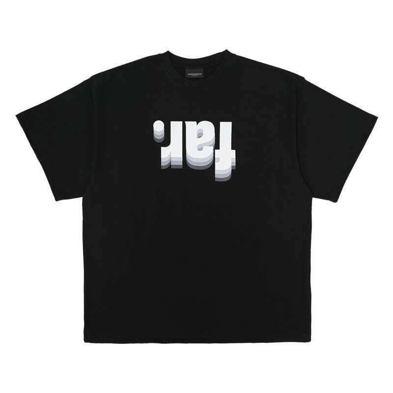 Far Archive Inverted Letter Star Print Small Trendy Brand Washed Vintage Vibe Style Short Sleeve T-shirt