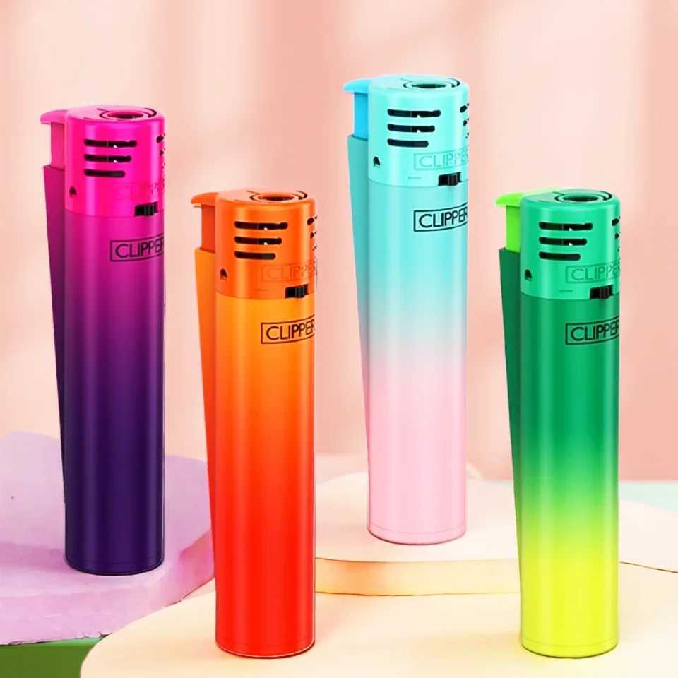 Spain Clipper Lighter Windproof Flame Nylon Jet Lighter Butane Gas Torch Lighter Smoking Gift For Men Cigarettes Accessories X250228