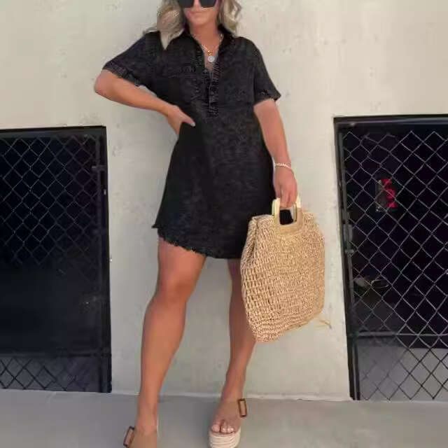 popular women's comfortable dress, 2025 new casual versatile fashion clothing