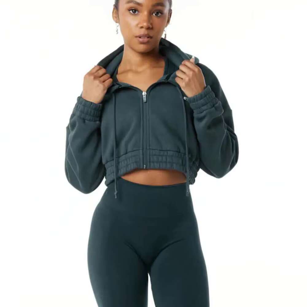 Top Selg Women's Solid Color Hoodies Long Sleeve Casual Sweatshirt For Winter Sport Style Knitted Fabric Acid Wash Techniques