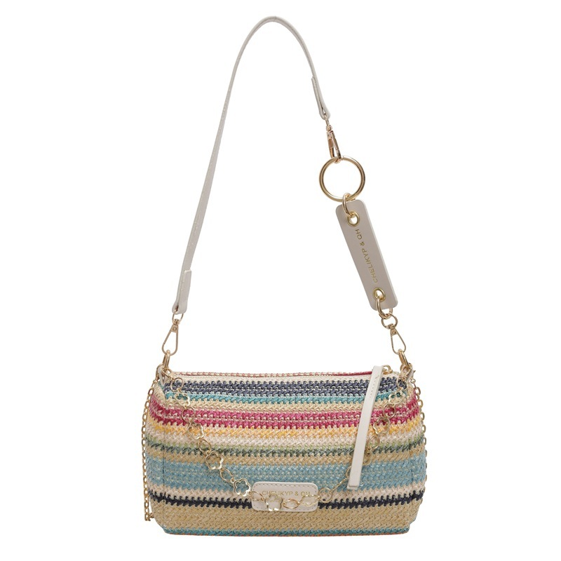 Summer super hot pillow women's 2025 new casual and stylish seaside vacation grass woven single shoulder crossbody bag #swissmilitary