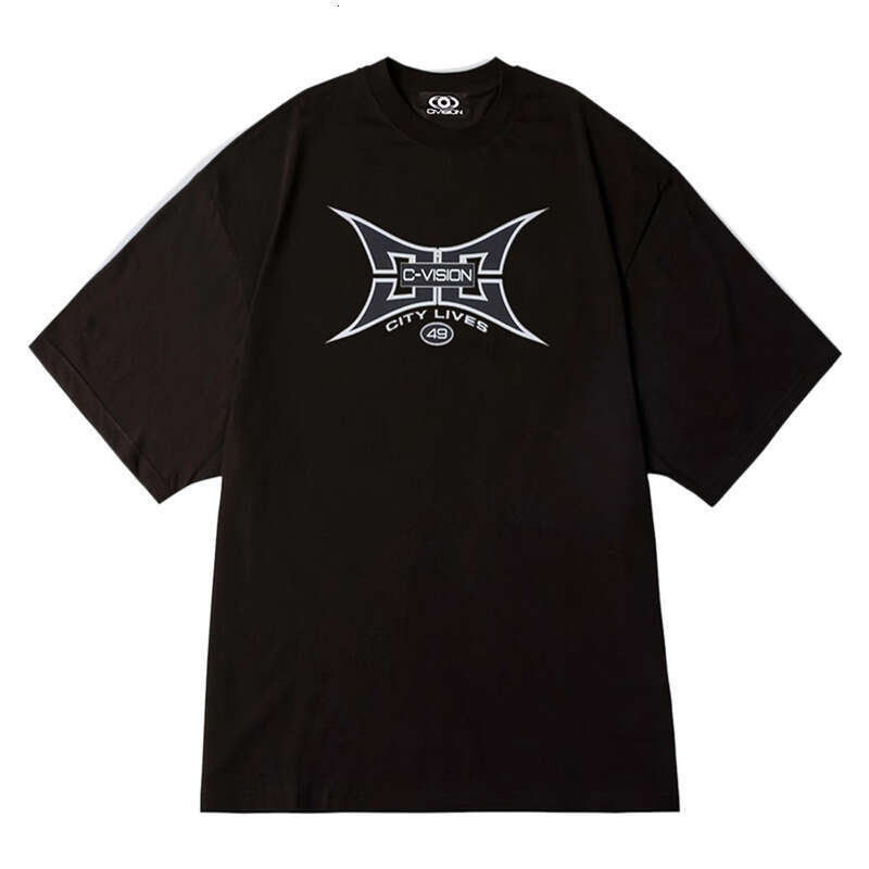 Niche trendy brand Civision CSC letter printed silhouette Vibe versatile men's and women's loose short sleeved T-shirt