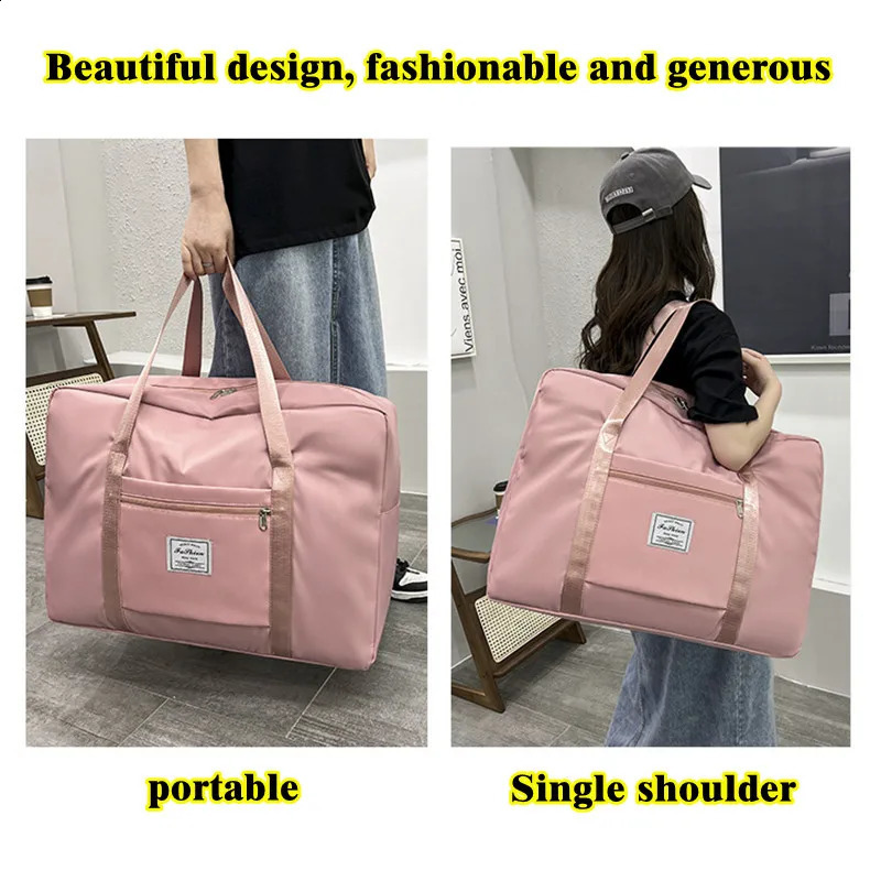 Large capacity Travel Bag Shoulder Bag Nylon Fabric Portable Moving StorageBag Folding Luggage Bag Aircraft Bag 250224
