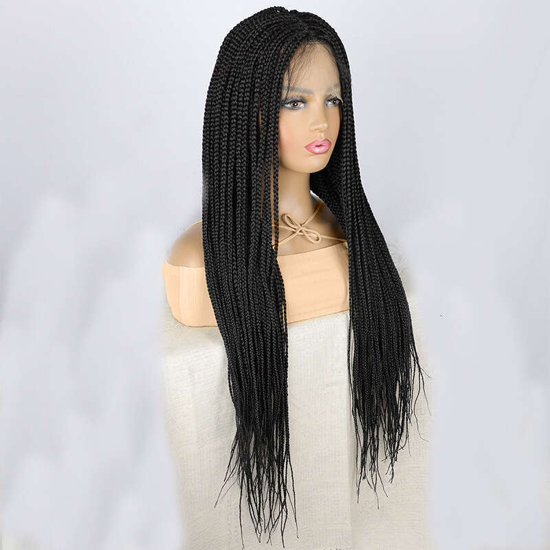 HD Front Lace Wig Women S Full Hand Woven Braid Braided Long Straight Synthetic Headband Braided Lace Wig