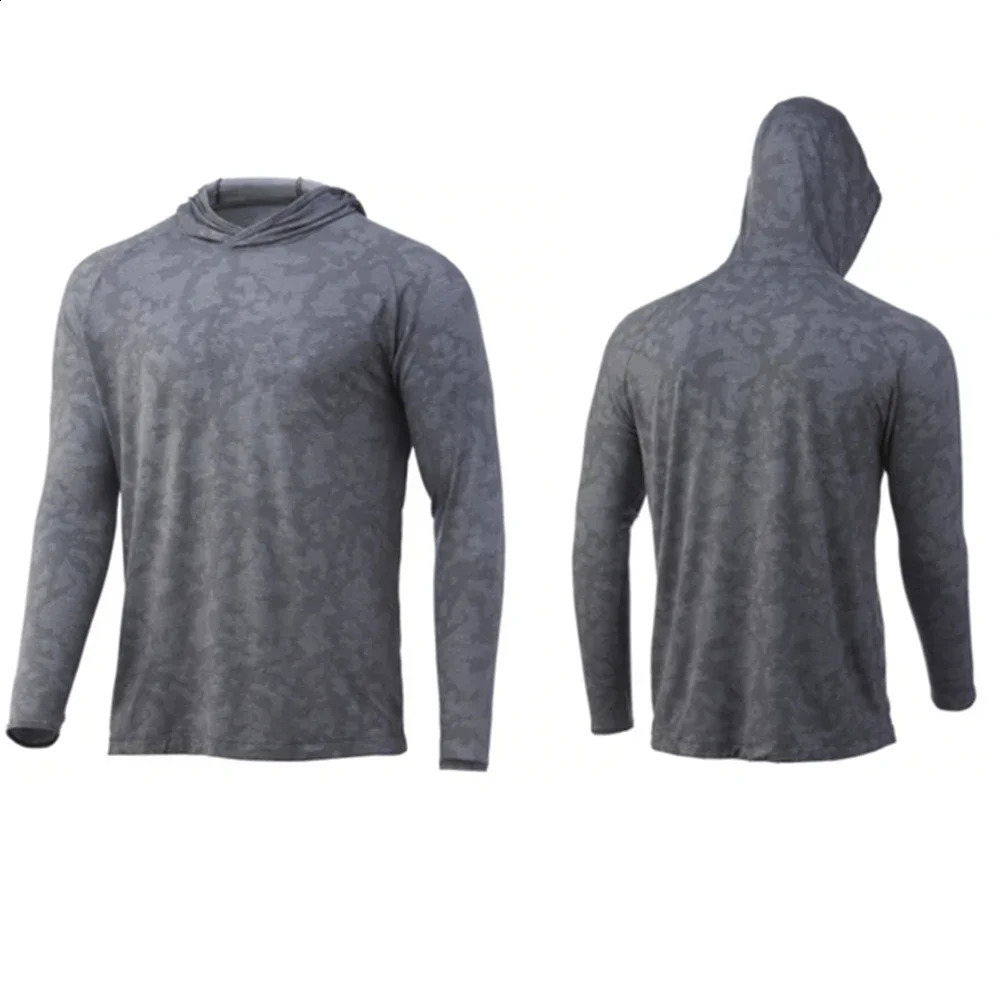 Fishing Shirts Huk Fish Clothing Long Sleeve T-shirt Upf 50 Hood Sun Protection Uv Breathable Angling Jacket Men Fishing Wear 250227