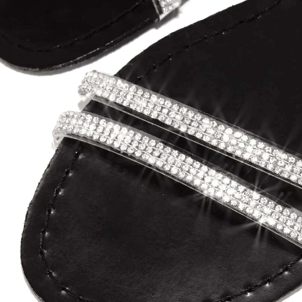 Summer Ladies Fashion Casual Sandals Retro Crystal Fairy Style Shoes Light Thong Flat Slippers atos Mujer Tendencia