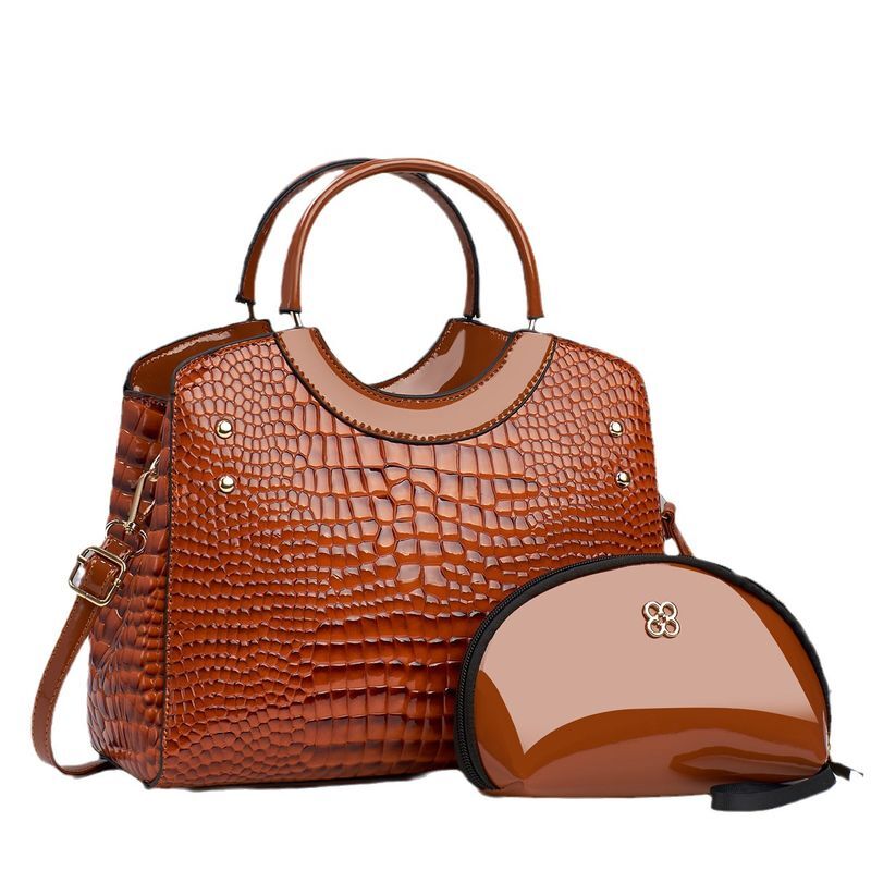 Middle aged with crocodile pattern large capacity handbag, new trendy women's crossbody bag, shoulder bag