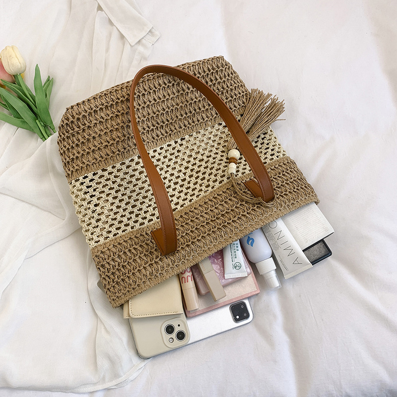 Summer Seaside Leisure Vacation Large Capacity for Women Fashion Straw Tote Simple Handheld Shoulder Bag #swissmilitary