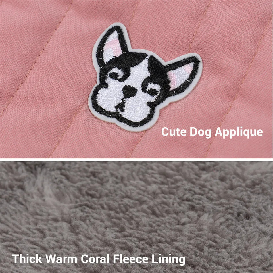 Winter Dog Clothes Thick Fleece Warm Dog Clothing Winter Dog Jacket Reflective Adjustable Belly Quilted Dog Coat Removable Hood 250226