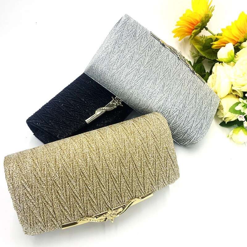 Evening Glitter Wedding Clutch Fashion Ladies Shoulder Crossbody Bag Chain Sequins Decoration PU Material