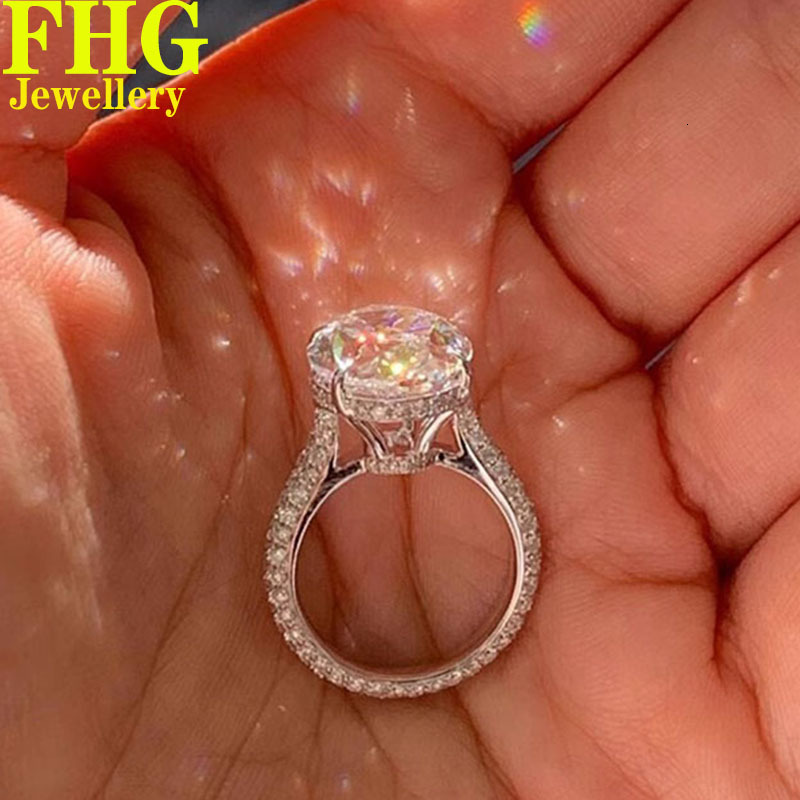 3 4 Carat Au585 14K White Gold Ring Oval shape moissanite Diamonds Women Wedding Party Engagement Ring Classic Trendy