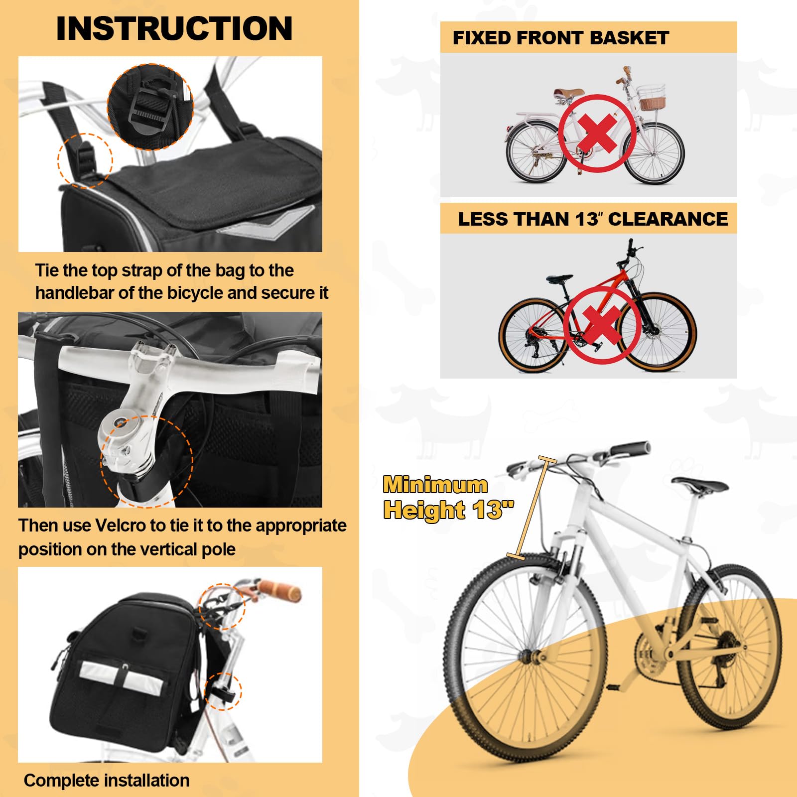 Foldable pet bicycle basket / pet backpack, waterproof, an ideal choice for dogs and cats outdoor supplies.