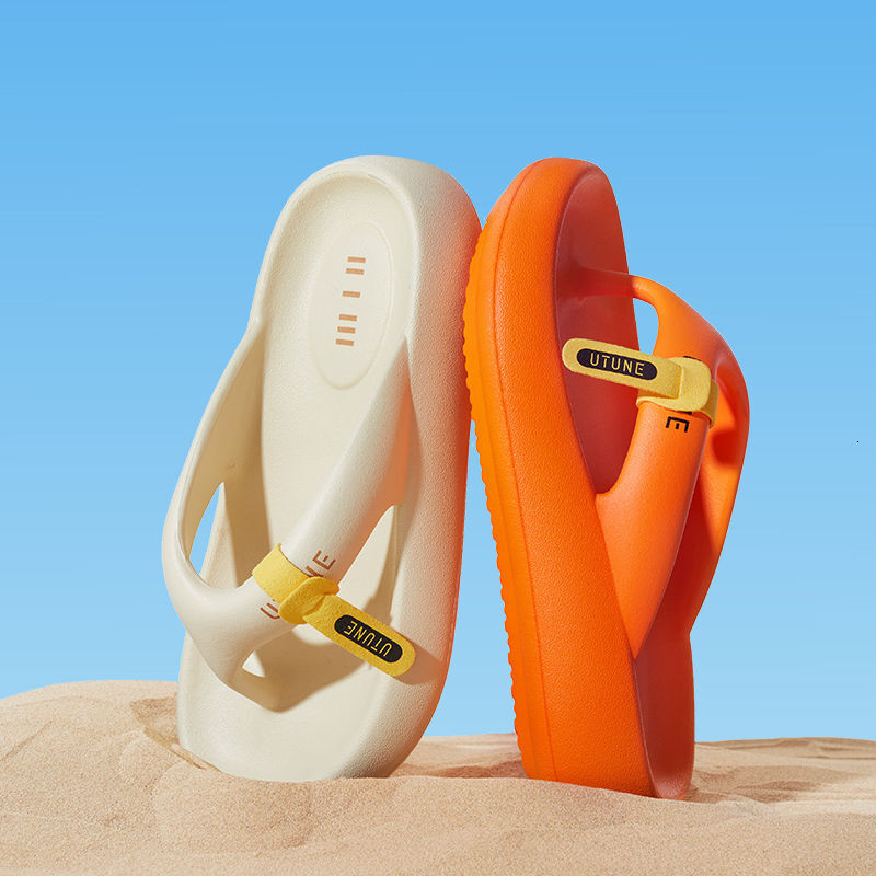 Women Flip Ps Soft Flat Slippers Bright Color Thick Sole Non-slip Rubber Beach Slides For Ladies 2025 New