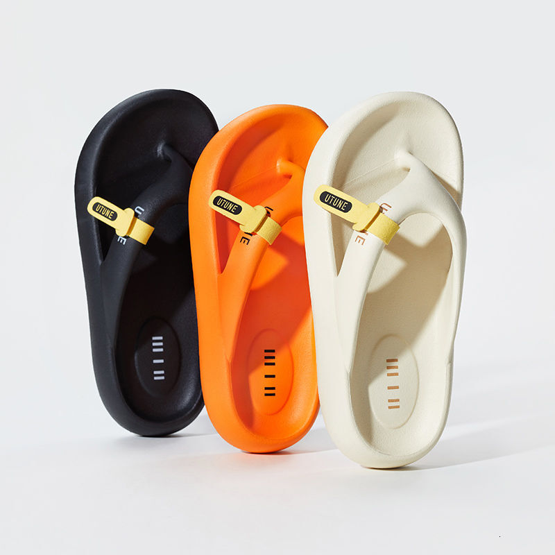 Women Flip Ps Soft Flat Slippers Bright Color Thick Sole Non-slip Rubber Beach Slides For Ladies 2025 New