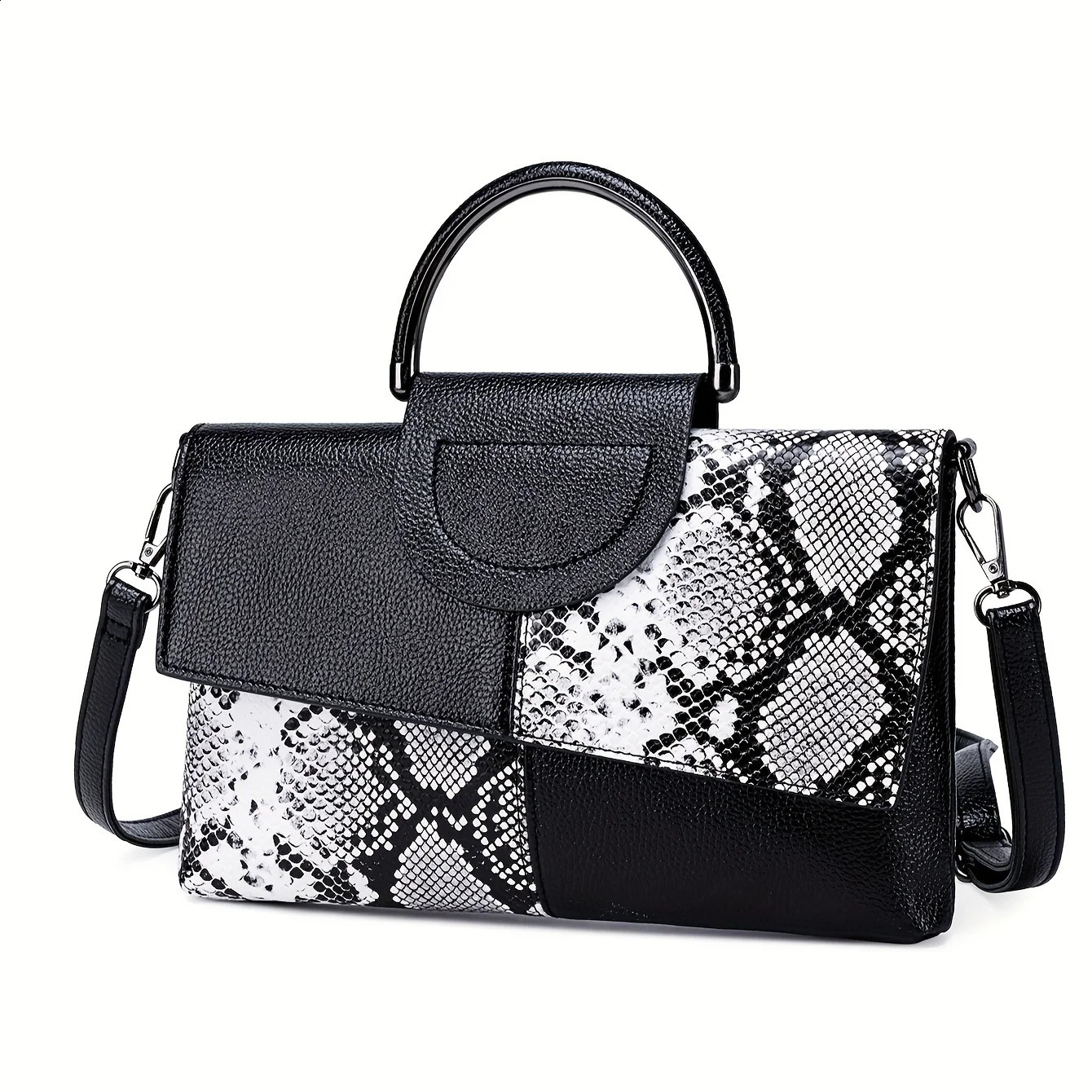 Ship from US e Pattern Handbag y PU Leather Crossbody Bag Womens Top Handle Clutch Purse 250227FBB