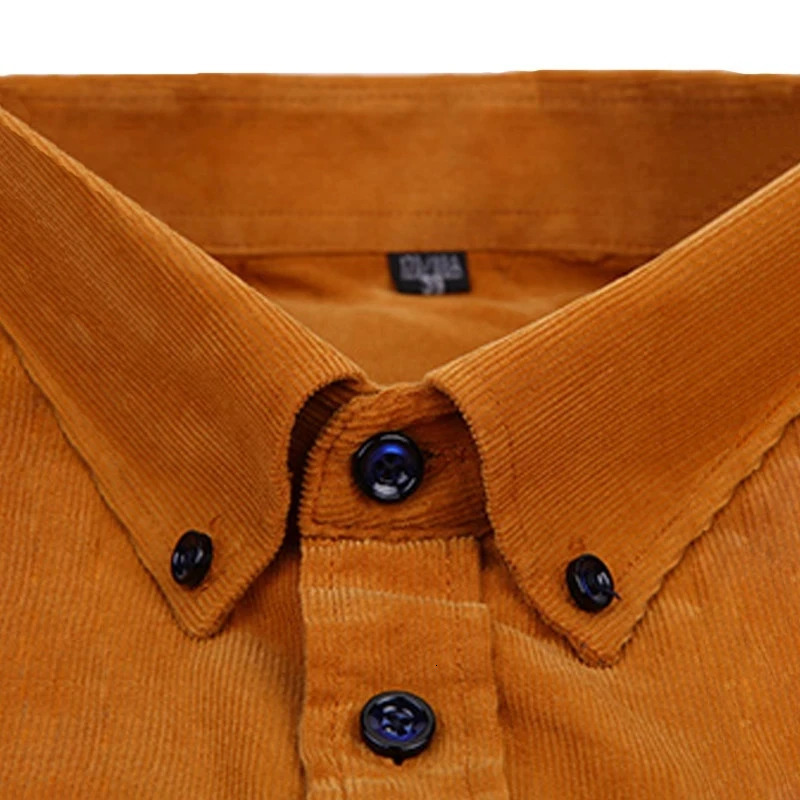100 pure cotton mens Corduroy shirt long sleeved casual suitable for business dresses comfortable pocket clothing 7XL 6XL 250226