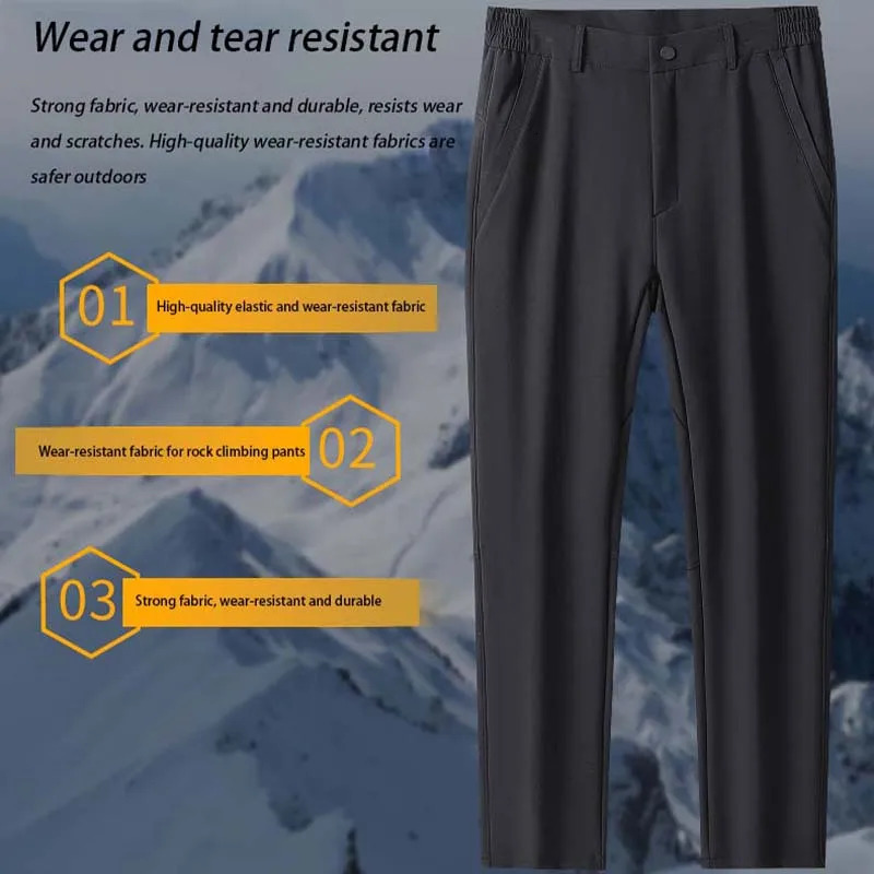 Mens Winter Warm Padded Waterproof Pants Self-heating Waist Women Outdoor Sports Pants Wear Tear Resistant Casual Trousers 250227