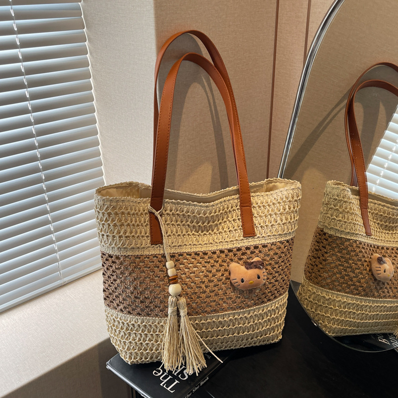 Summer Seaside Leisure Vacation Large Capacity for Women 2025 Fashion Straw Tote Simple Handheld Shoulder Bag #swissmilitary