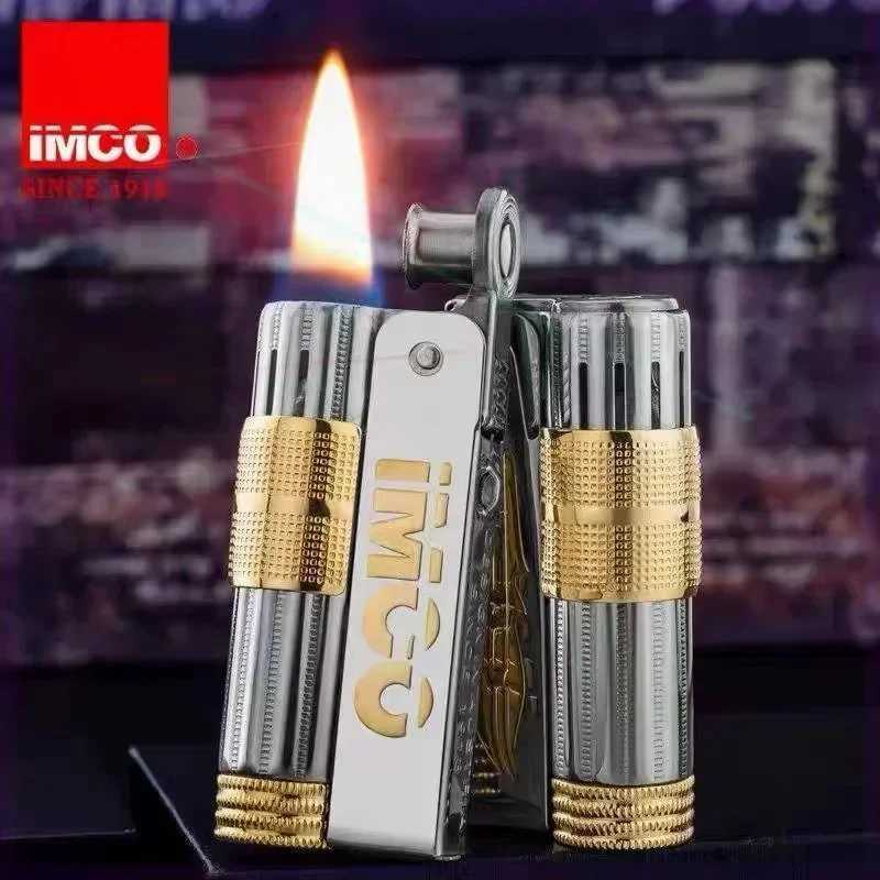 Original IMCO 6700 Retro Stainless Steel Metal Lighter Austrian Gasoline Grinding Wheel Lighter Kerosene Collection with Box Y250228