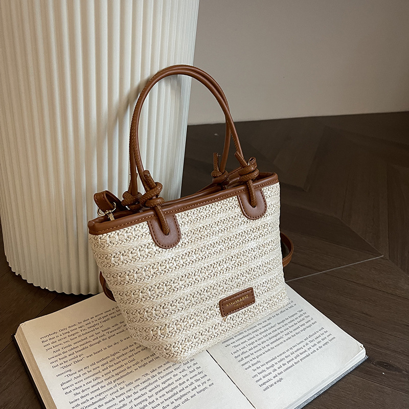 Summer beach 2025 new seaside vacation handbag niche design bucket woven crossbody bag #swissmilitary