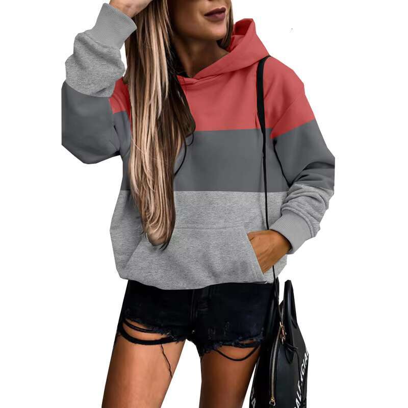 2024 Mix Color Trendy Women's Hoodies Sweatshirts Support Custom Leopard-Print Patchwork Casual All-Mix Hoodie