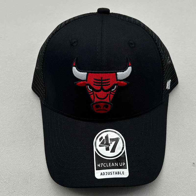 Ball Caps 47brand Bulls baseball cap fashionable hip-hop sports outdoor sun hat embroidered basketball curved brim z250228