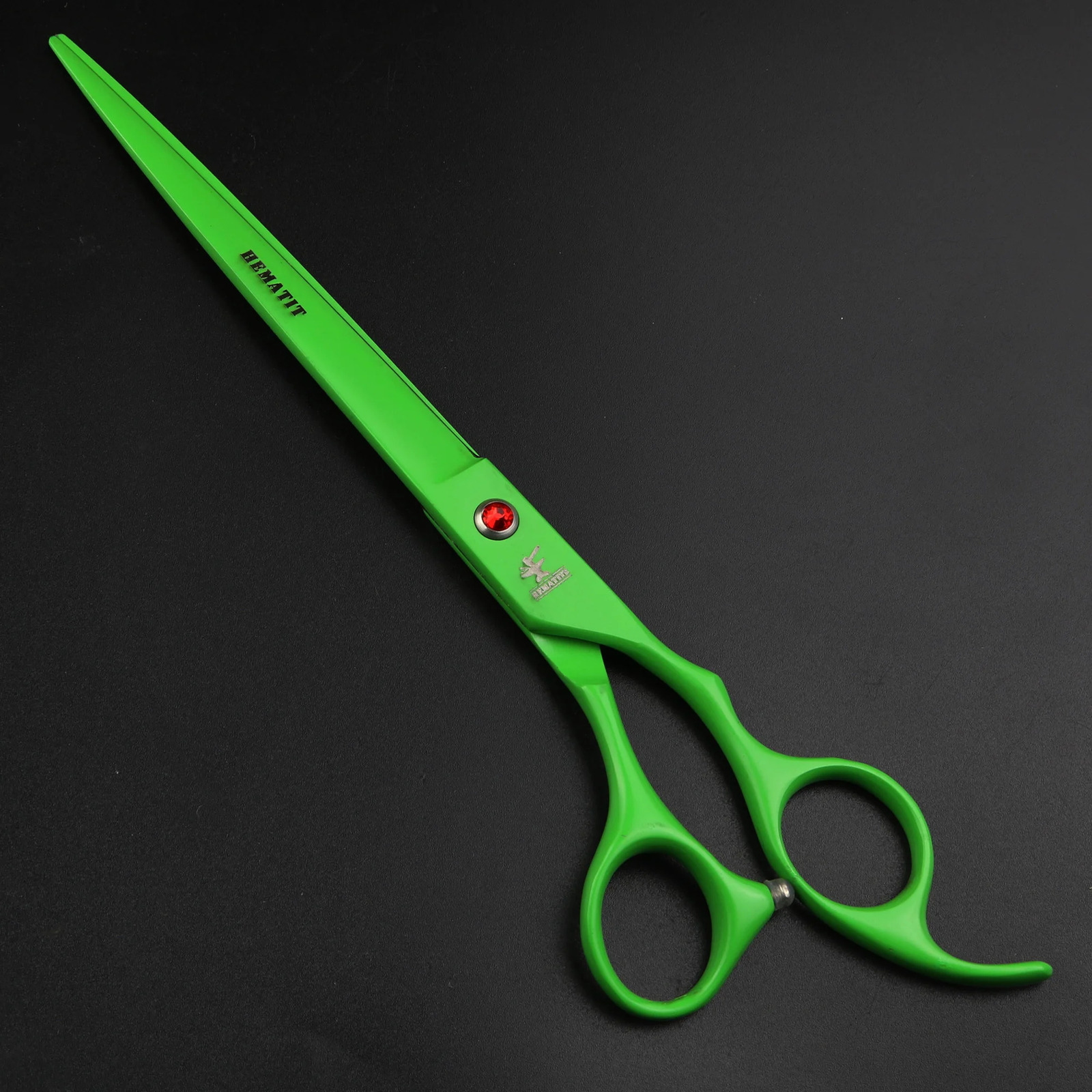 8 inch green hair scissors 440C steel barber cutting scissors 250227