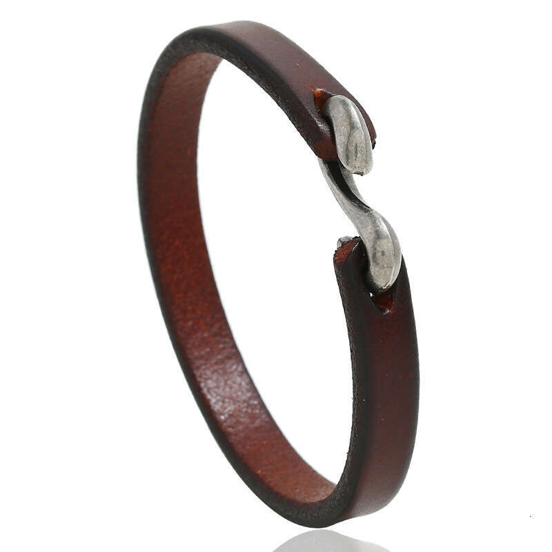 New minimalist for men's fashion and versatile punk rock genuine leather bracelet