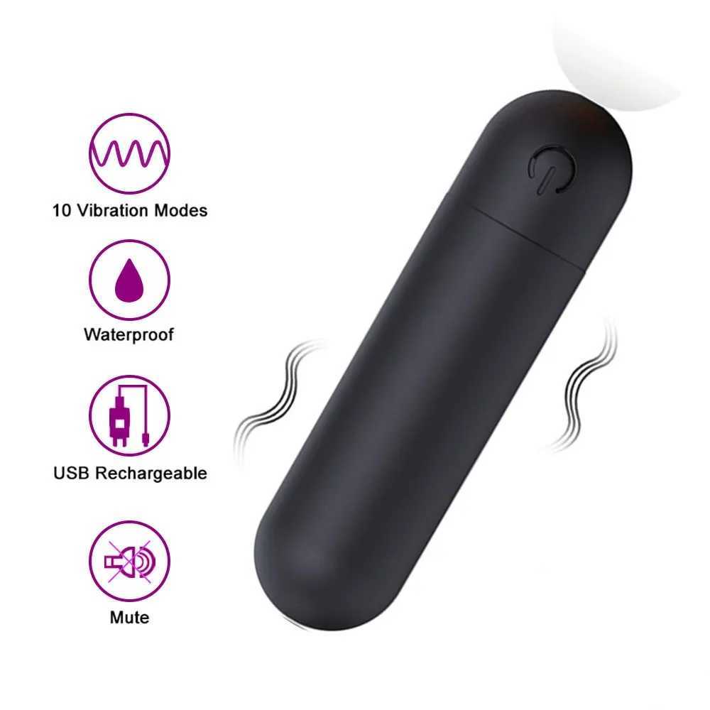 10-Speed Mini Bullet Vibrator Rechargeable Wireless Vibrating Anal Bullet Clitoral Stimulator Dildo Adult Sex Toys for WomenW250228