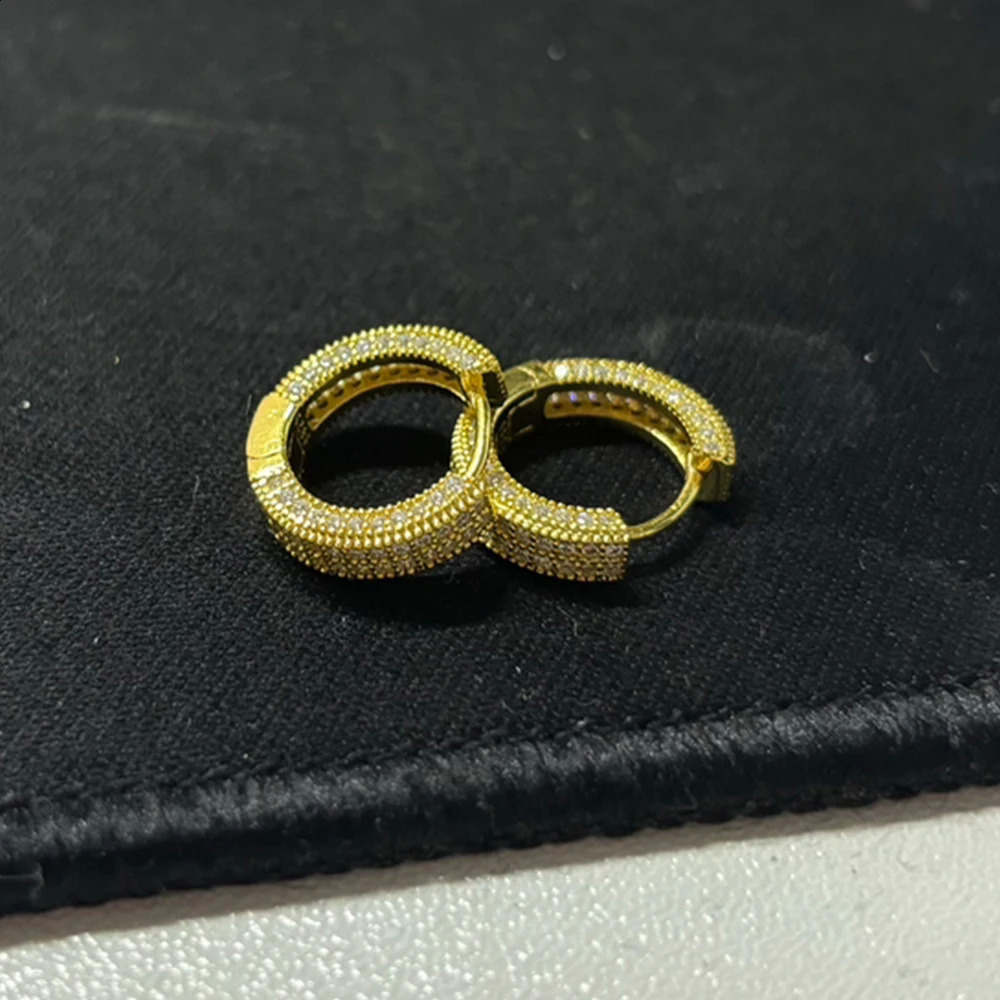 D Color Full Hoop Earrings For Women Men 925 Sterling Silver 18k Gold Plated Sparkling Diamond Fine Jewelry Gifts GRA 250219