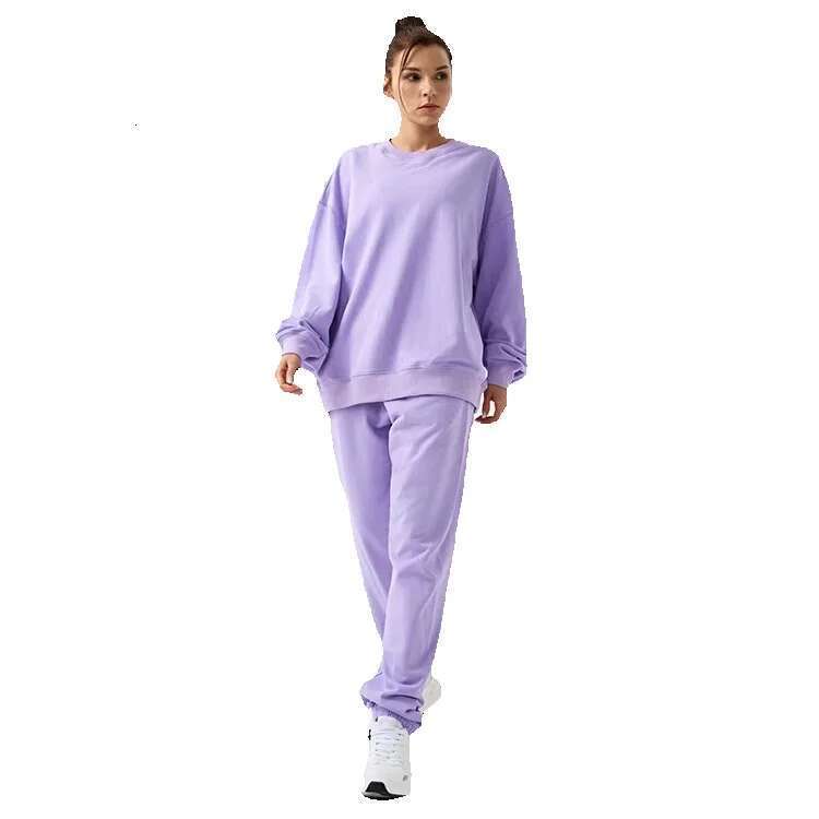 Custom Ladies Recycled Hoodies Joggers 2 Piece Set 100% Cotton Sweat Track Suits Jogging Sport Suit Women Tracksuits