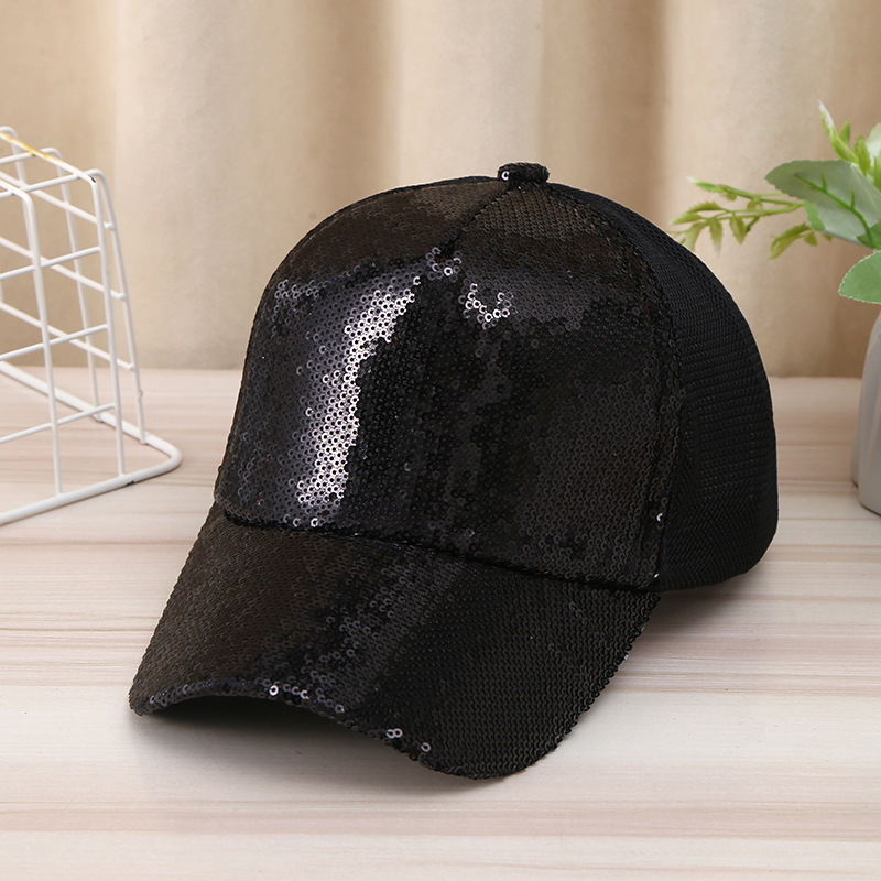 Korean version of the sequins gradient baseball cap spring and fall versatile fashion sunscreen duck tongue cap female breathable sun hat street style
