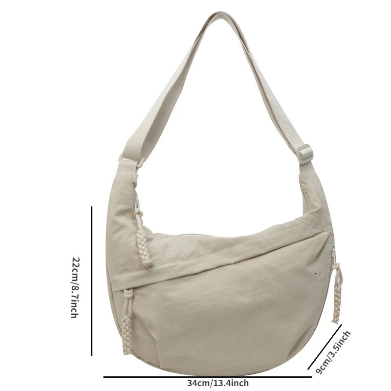 Nylon Fabric Shoulder Bag High Capacity Womens Crossbody Messenger Bag Leisure Versatile Shoulder Hobos Bag 250218
