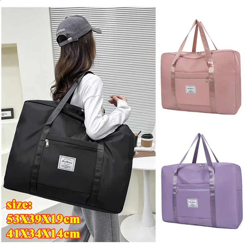 Large capacity Travel Bag Shoulder Bag Nylon Fabric Portable Moving StorageBag Folding Luggage Bag Aircraft Bag 250224