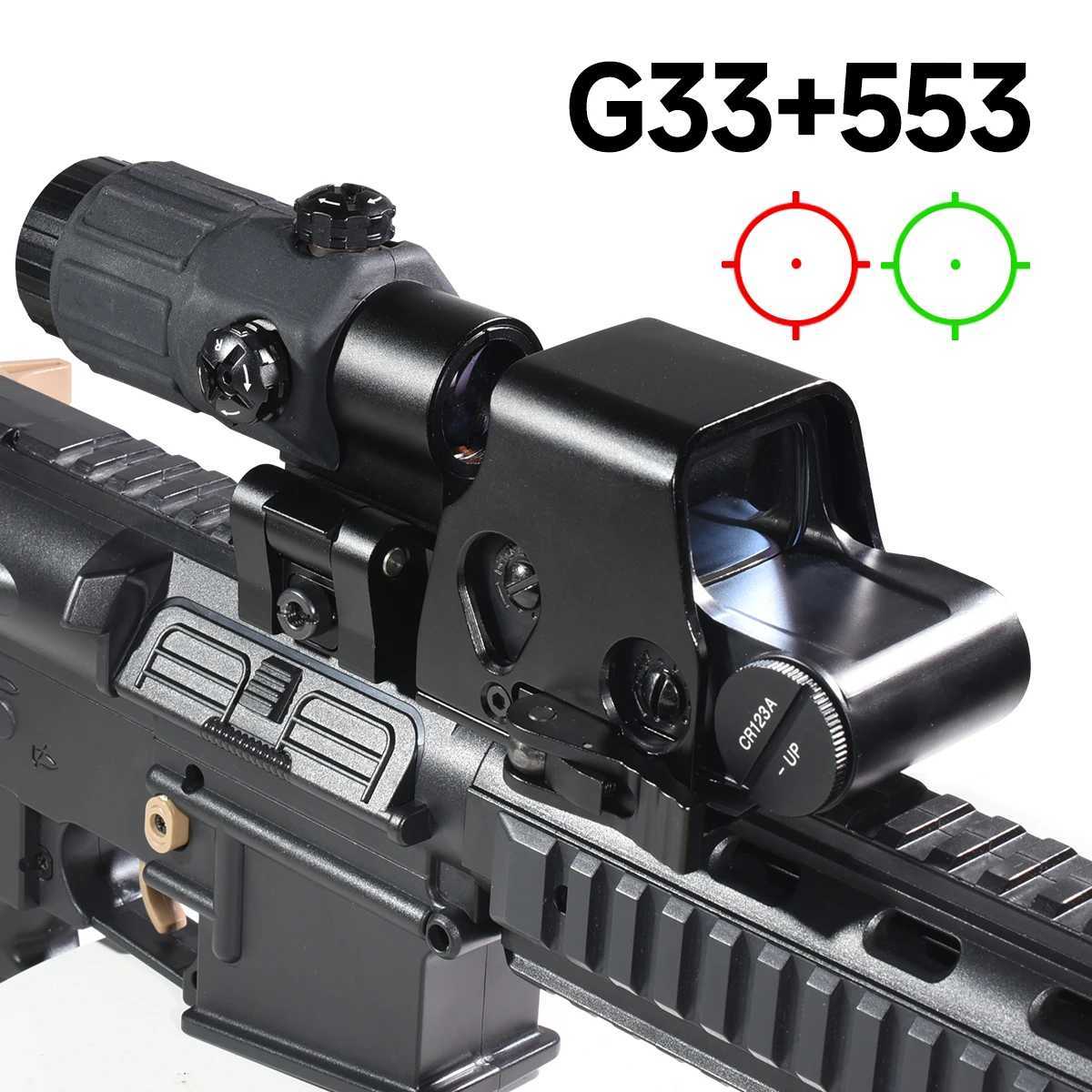 558 Hologram Sight 3X Magnifier Combo with Switch To Side Quick Detachable Scope for Hunting 551 552 553 556 Red Dot Sight X250228