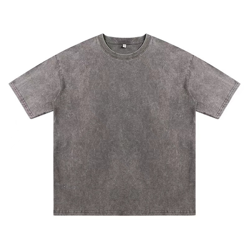 Designer Fashion Trend Free Shipping Production Of Old Stir Fried Snowflake Print Short Sleeved Men's T-shirt American Loose Cotton 230g Couple&#