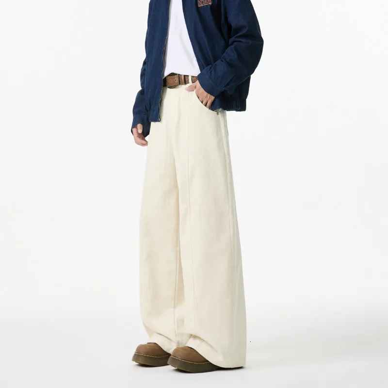 Spring Corduroy Pants Men Oversized Straight Beige Casual Pants Men Streetwear Loose Wide Leg Pants Mens Vintage Trousers M-3XL 250227