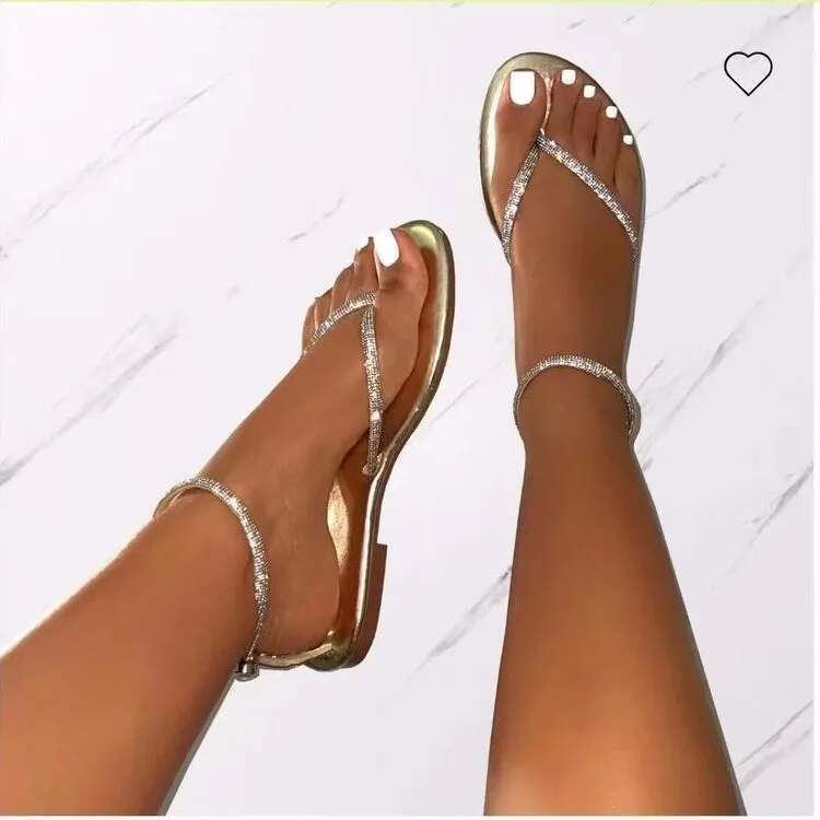 Rhie Decor Toe Post Thong Flip-ps Slides Outdoor Non-slip Beach Sandals 2023 Summer New Women Slippers