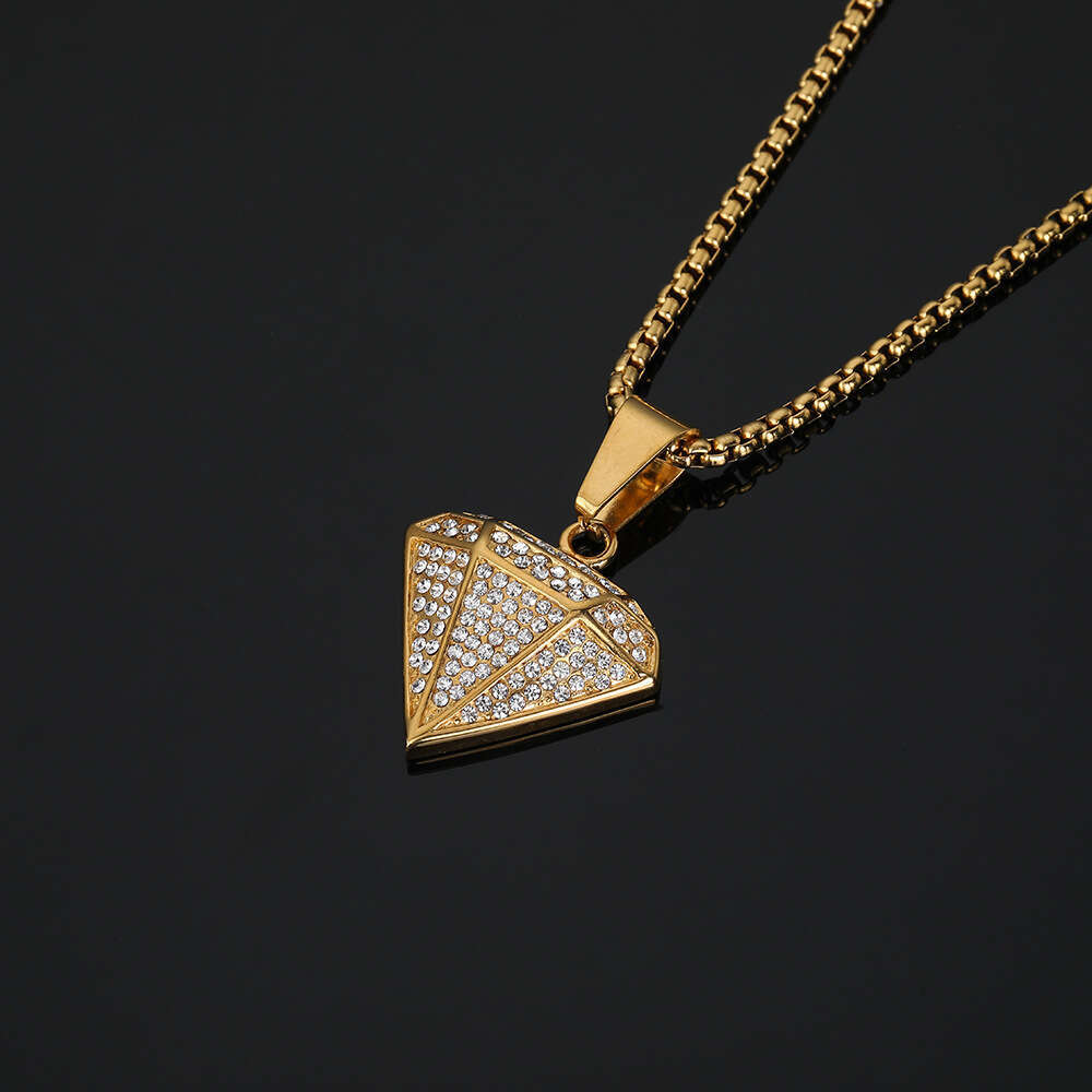 Hip hop punk street titanium steel gold-plated pendant necklace for men INS
