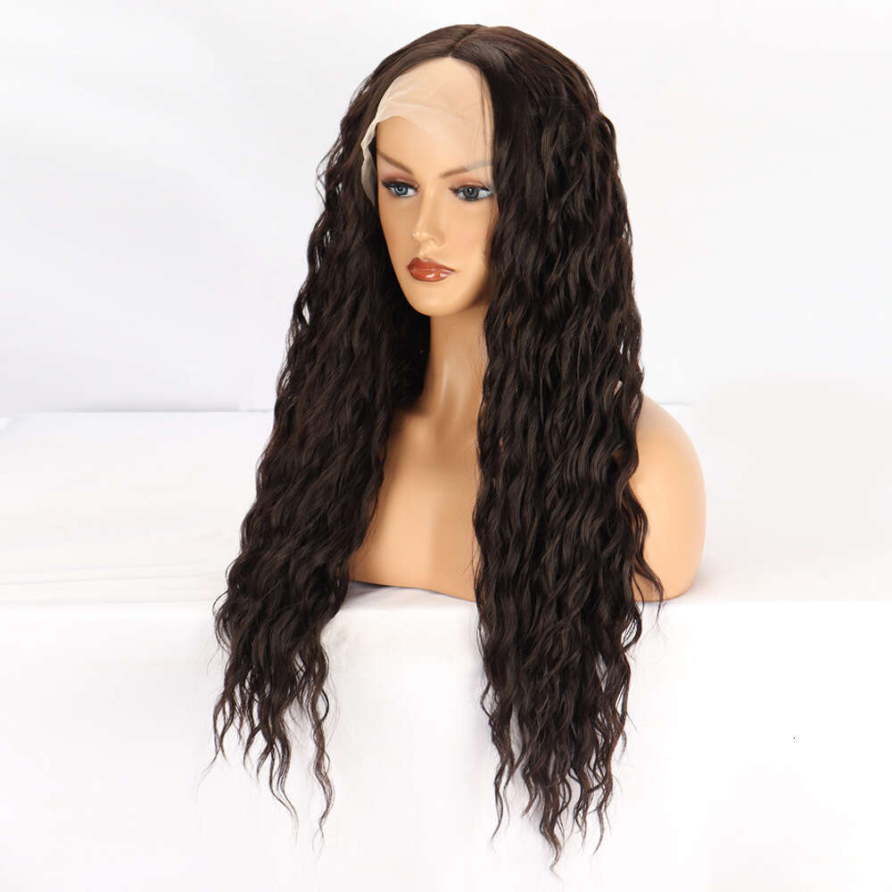 HD Front Lace Wig Front Lace Wig Women S Hand Wrapped Tube Small Curly Hair Synthetic Full Head Cover Lace Wig Gradient Brown