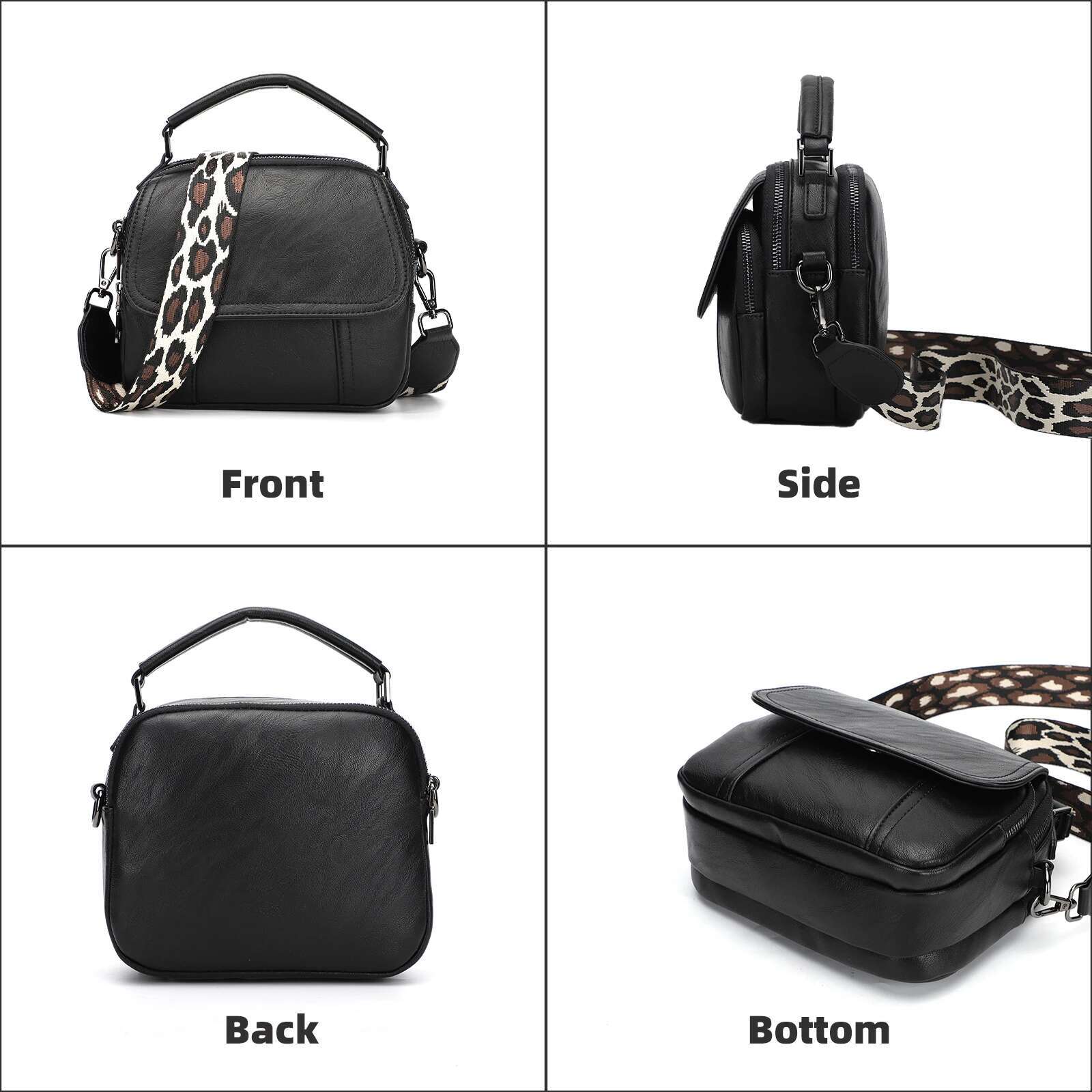 Small Bags For Women Trendy Design Crossbody Purse PU Leather Shoulder Handbags With Detachable Strap