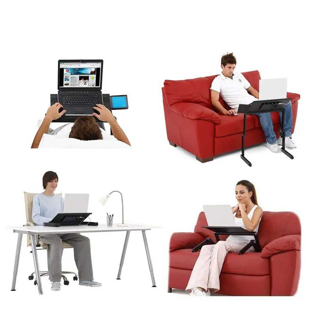 Laptop Stand Table With Mouse Pad Adjustable Folding Ergonomic Design Stands Notebook Desk For Macbook Netbook Ultrabook TabletXJ220228