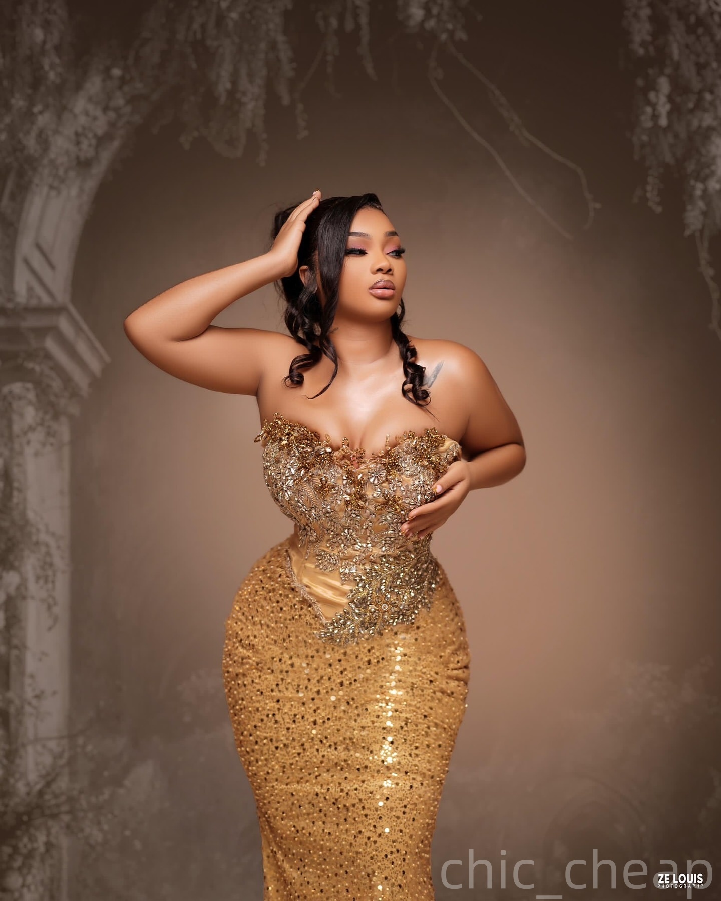 Gold Mermaid Prom Dresses 2025 Sequined Beaded Crystals Sweetheart Evening Formal Party Second Birthday Engagement Gowns Plus Size Dress For Special O